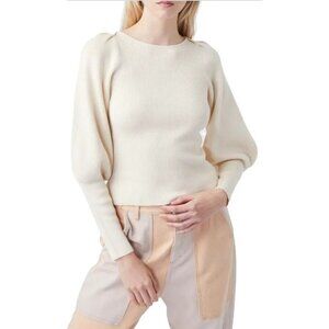 NEW French Connection Joss Puff Sleeve Sweater Size M